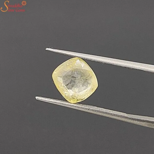 cushion yellow sapphire gemstone