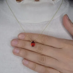 garnet teardrop necklace
