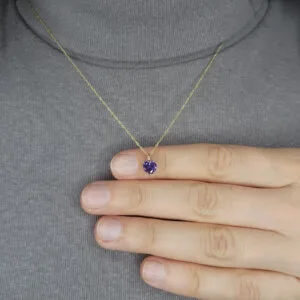 heart shape amethyst pendant