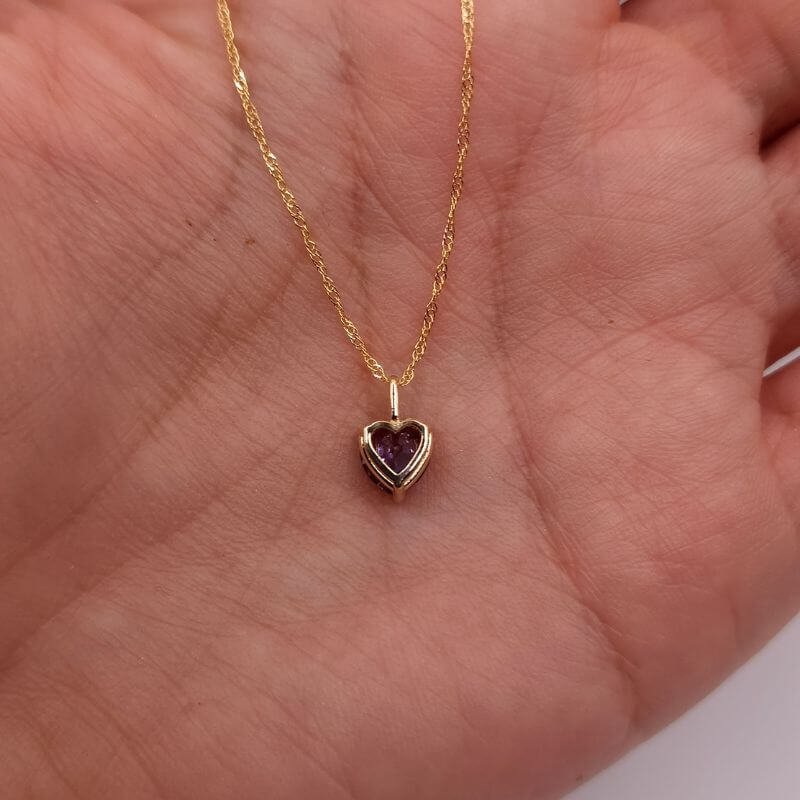 Amethyst and Diamond Necklace in Rose Gold | KLENOTA