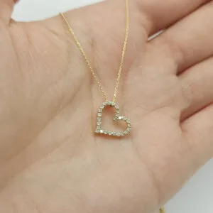 heart shape diamond necklace