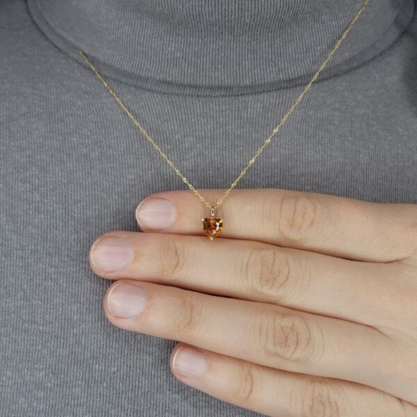 natural citrine heart necklace