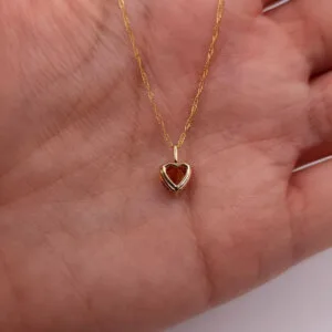 natural citrine heart necklace
