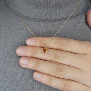 natural citrine heart necklace