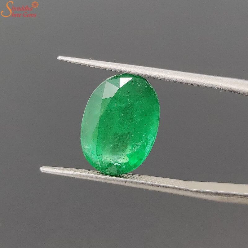 Natural Zambian 6.12 Carat Emerald Gemstone, Loose Panna Stone