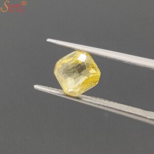 natural octagon yellow sapphire gemstone