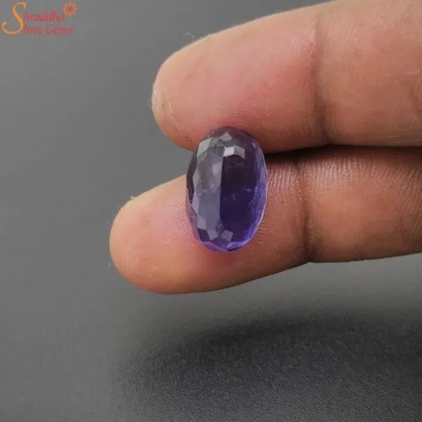 natural oval iolite gemstone