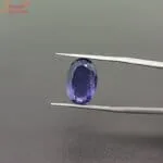 natural oval iolite gemstone