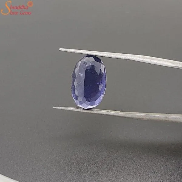 natural oval iolite gemstone