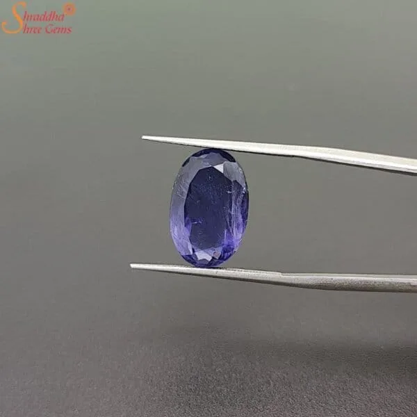 natural oval iolite gemstone