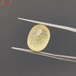 natural oval yellow sapphire gemstone