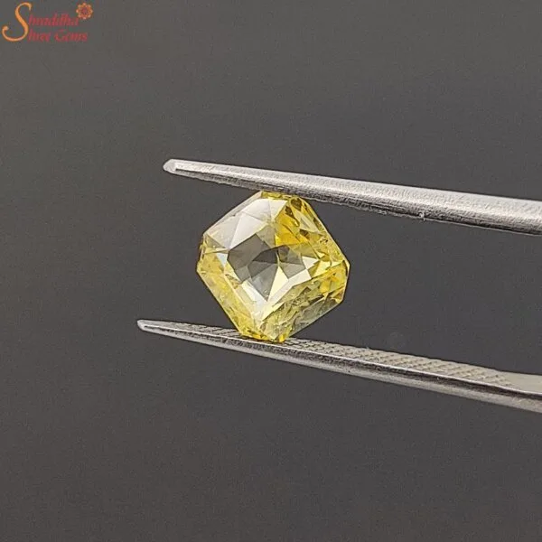 octagon yellow sapphire gemstone