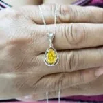 pear citrine gemstone pendant
