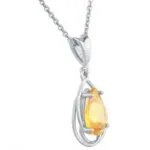 pear citrine gemstone pendant