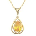 pear citrine gemstone pendant