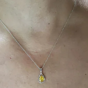 pear citrine gemstone pendant