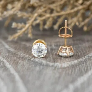 round brilliant moissanite studs
