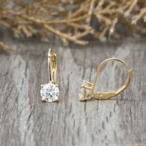 round moissanite drop earrings
