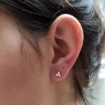 three moissanite diamonds earrings