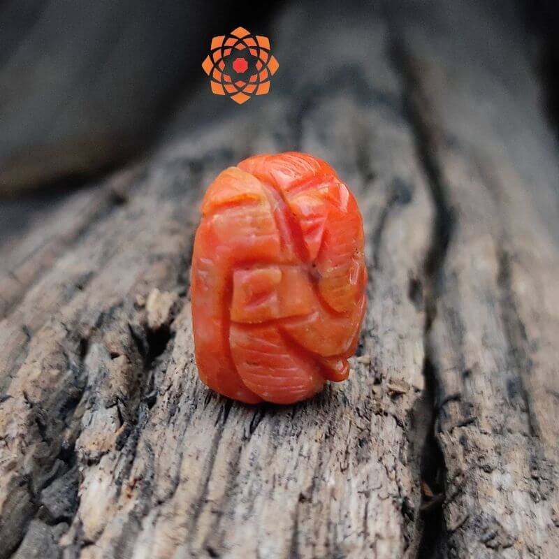 100% Natural Coral Ganesh Idol