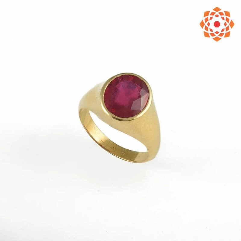 Natural Round Shape Gemstone Ruby Ring