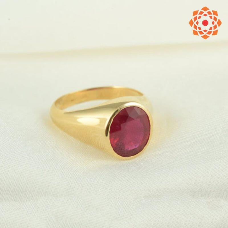 Natural Round Shape Gemstone Ruby Ring