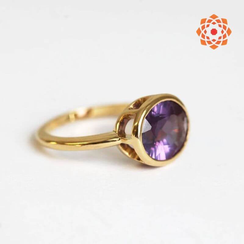 Natural and certified amethyst ring