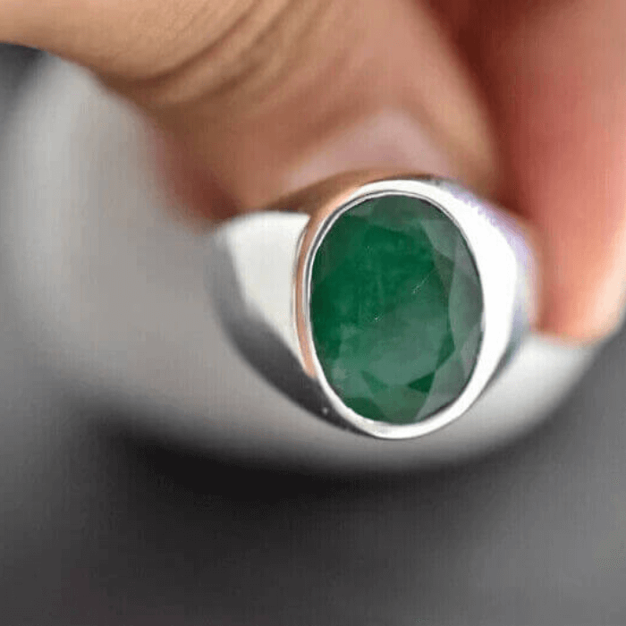 10.00 Carat Certified Natural AAA Quality Green Emerald Panna Mens Ring 925  Sterling Silver Handmade Ringchristmas Gift - Etsy Israel