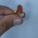 Natural Coral Gemstone Men's Ring