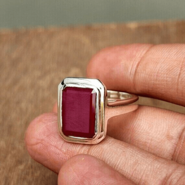 Men's Wear Natural Ruby Gemstone Ring