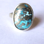Natural Persian Turquoise Big Gemstone Ring
