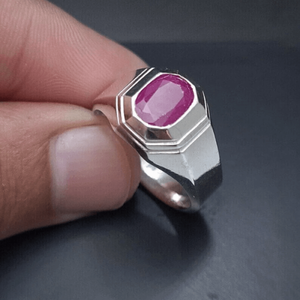 Men's Wear Natural Ruby Gemstone Ring