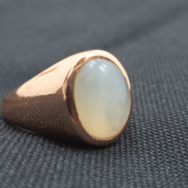 Natural White/Colorless Moonstone Gemstone Ring