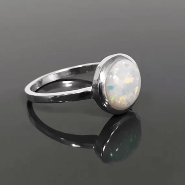 Natural Firing Opal Gemstone Ring