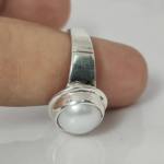 Natural South Sea Pearl Gemstone Men's Ring