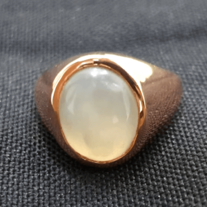 Natural White/Colorless Moonstone Gemstone Ring