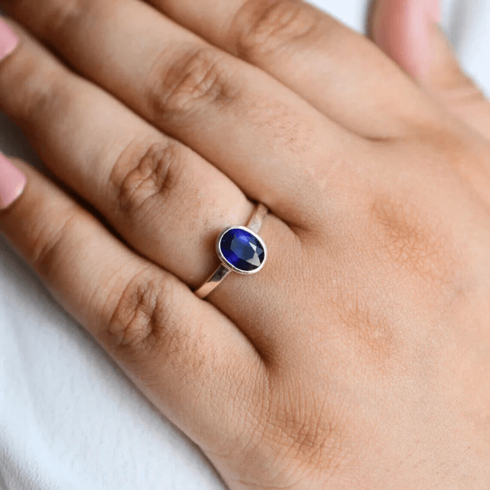 Chopra Gems Unique & Effective 100% Original Blue Sapphire (Neelam) Ring  For Women Brass Ring Price in India - Buy Chopra Gems Unique & Effective  100% Original Blue Sapphire (Neelam) Ring For
