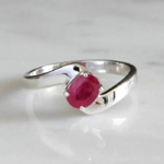 Journey Style Natural Ruby Gemstone Ring