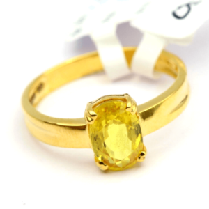 Natural Yellow Sapphire Solitaire Gemstone Men's Ring
