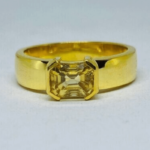 Natural Yellow Sapphire Gemstone Men Wedding Ring