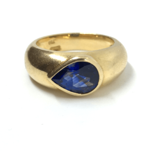 Pear Shape Natural Blue Sapphire Ring