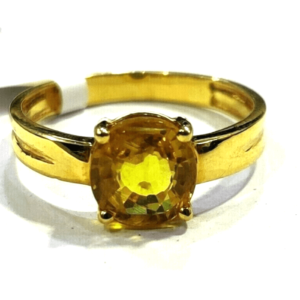 Men's Round Yellow Sapphire Gemstone Ring