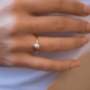 Natural Round South Sea Pearl Gemstone Ring