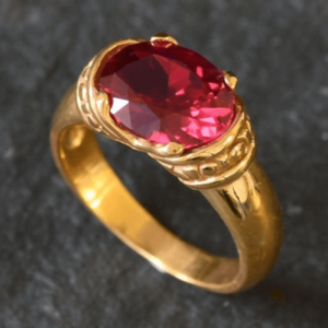 Lab Grown Ruby Anniversary Bridal Gemstone Ring