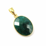 Emerald Bezel Gemstone Oval Pendant