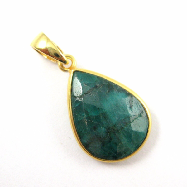 Emerald Gemstone Teardrop Pendant