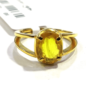 Natural Yellow Sapphire Men's Gemstone Ring