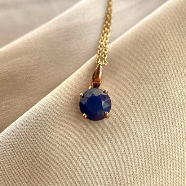 Natural Blue Sapphire Charm Pendant