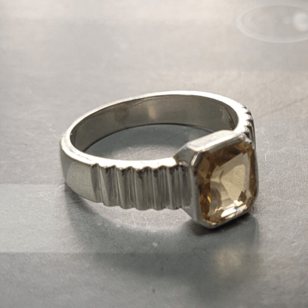 Natural Citrine Gemstone Men's Ring