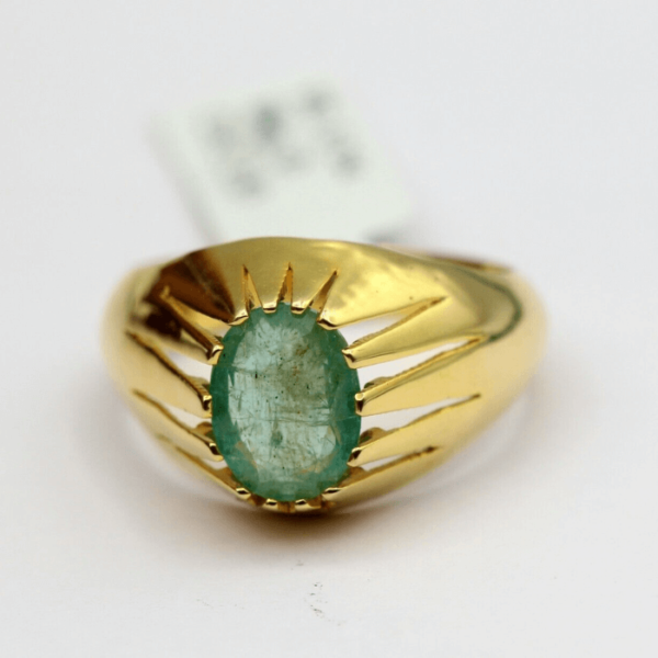 Emerald Cut Green Emerald Women's Gemstone Ring
